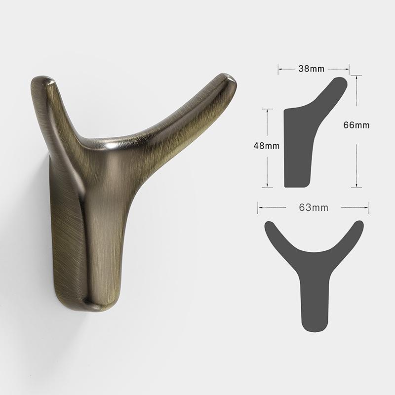 European Antler Wall-Mounted Zinc Alloy Coat & Hat Hook