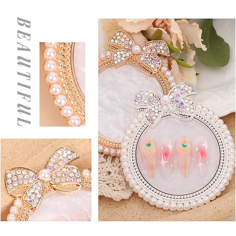 Nail Art Palette Resin Large Bowknot Pearl Diamond Nail Art Display Board Japanese-style Nail Art
