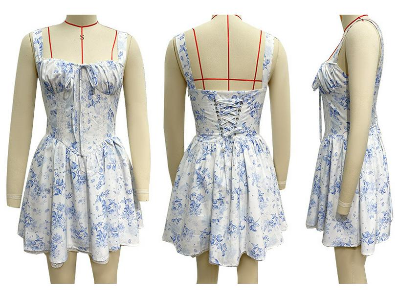 Frühling/Sommer 2025 Europäisches & Amerikanisches Damen-Mini-Kleid mit Spitze und Taillenbetonung