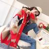 Large Size Cardigan with Women's Loose Casual Fashion Commuter V-neck Contrasting Color Diamond Sweater Jacket Women