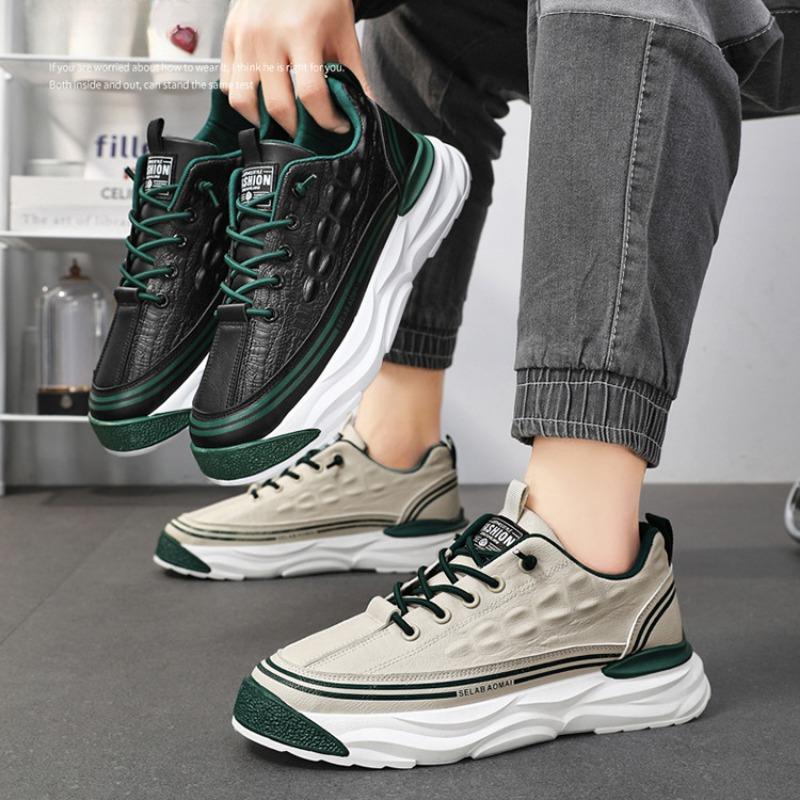 Mode Mode Herren Leder Freizeitschuhe Designer Klassiker Komfort Plateau Sneaker Elastizität Laufschuh Basketballschuh Tenis Masculinos