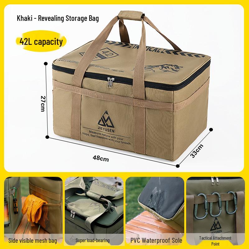 Compact Camping Gear Storage Bag: Portable Anti-collision Box for Cookware, Tableware, Tools, and Gas Canister