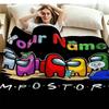 1PC Among Us Custom Name Patterned Flannel Blanket Suitable For All Seasons for Home Decor Warmth and Comfort Gifts Holiday Present