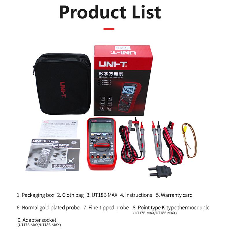 UNI T Professional Digital Multimeter Tester UT15B MAX 1000V AC DC Voltage Meter Capacitor Tester True RMS Electric Multi Meter