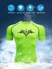 Men's Dark Tribal Tattoo Cross Compression T-Shirt Absorb Sweat for Gym Running Fitness Training