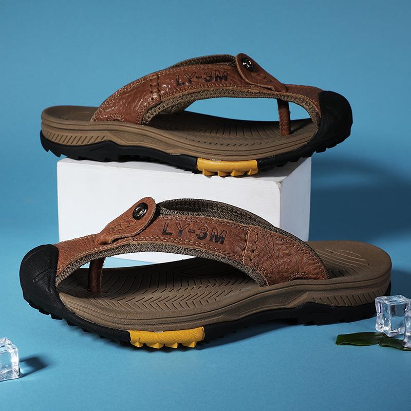 Sandali Casual in Pelle di Mucca Open-Toe Stile Europeo Taglia Grande