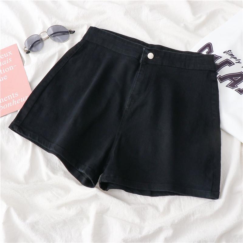 High-waisted Black Denim Shorts for Women, 2026 A-line Style, Lightweight Summer Fit for Petite Girls, Trendy Hip-Hugging Hot Pants