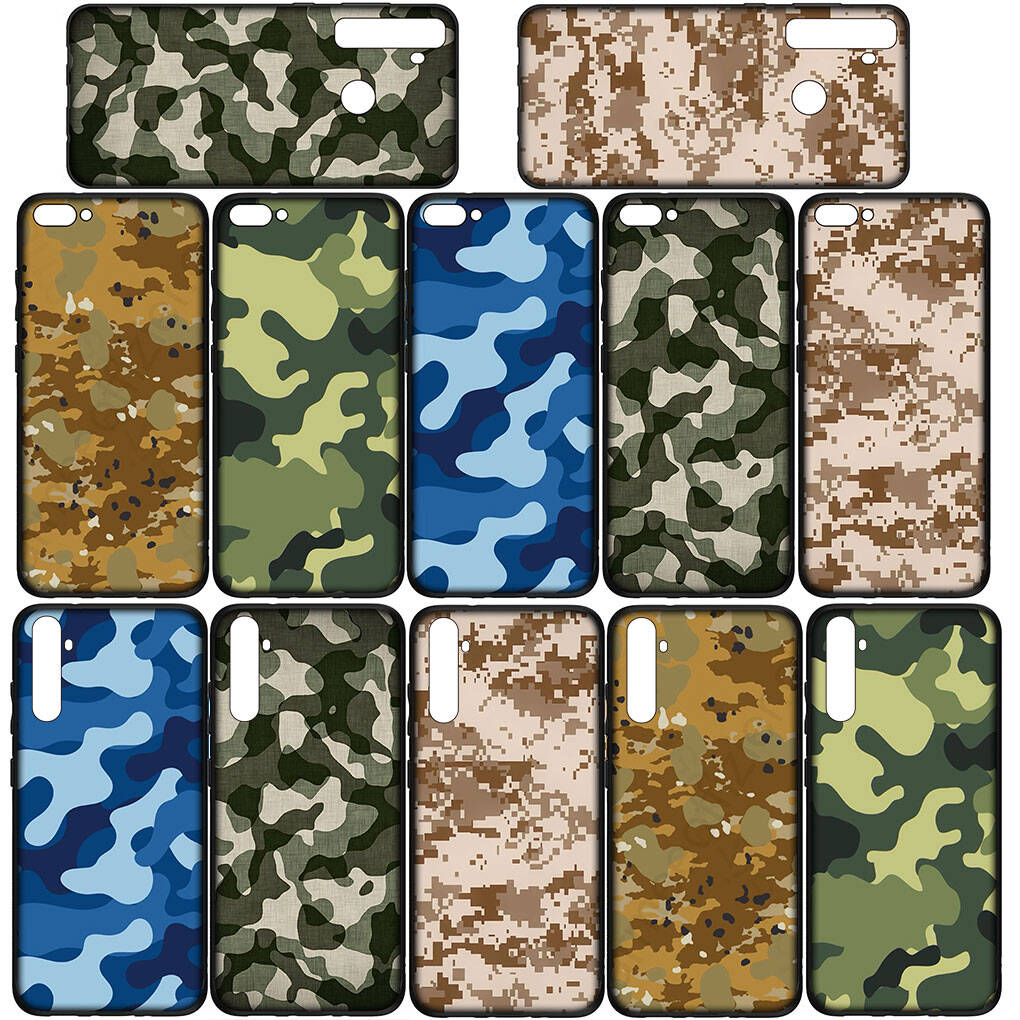 For iPhone 17 16 15 Xiaomi Poco Redmi Note 14 13 12 11 Pro Max Samsung Galaxy S25 S24 S23 OPPO Huawei Army Pattern Camo Military Camouflage Phone Case
