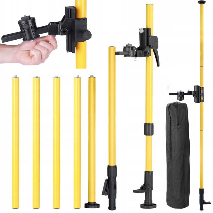 

Rosfix Tyczka Rozporowa 420cm do Poziomicy Laserowej – Modułowa Konstrukcja | Regulacja Wysokości 72–420 cm | Wbudowana Libella