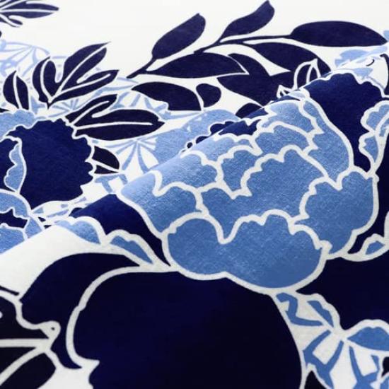 Someno Anbo Handtuch Marineblau Authentisch Hergestellt in 35cm x 100cm "Königsblumen" Blau, Gefärbt, 100% Baumwolle, Tokuoka, Japan,
