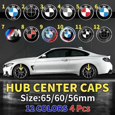 4 Stück 56MM 60MM 65MM Auto Radnabenabdeckung Aufkleber Felgenabdeckung Abzeichen Emblem für BMW E39 E87 E60 E46 E53 E90 F10 F20 F25 F30 X5