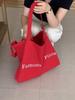 2024 Red Letter Canvas Tote: Stylish Single Shoulder Bag for Students, Commuters & Casual Use