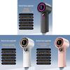 Handheld Usb Rechargeable Bladefree Fan With Digital Display For Travel And Outdoor Use