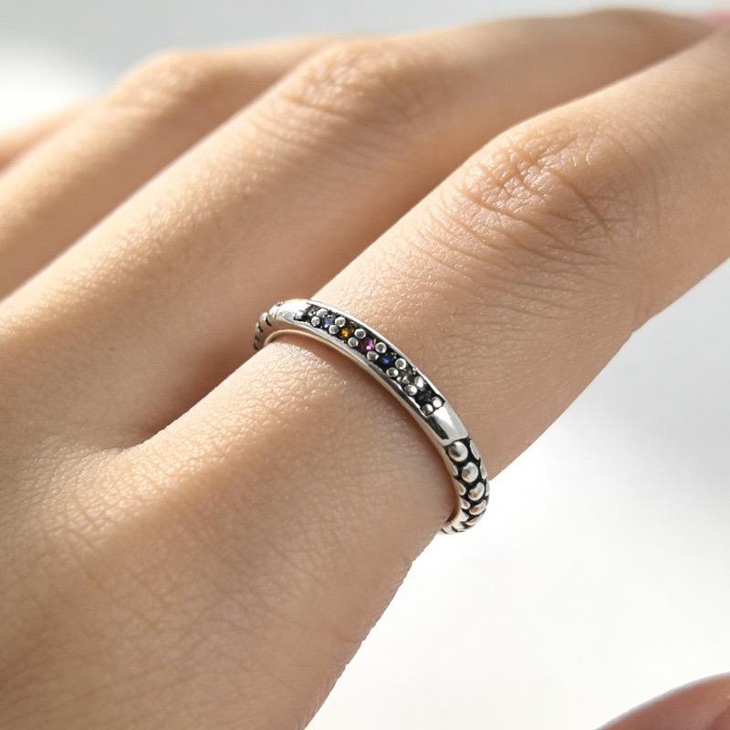 Xiaomi 925 Sterling Silver Rings for Women Couple Minimalist Colorful Zircon Ring Fine CZ Jewelry Birthday Gift Prevent Allergy