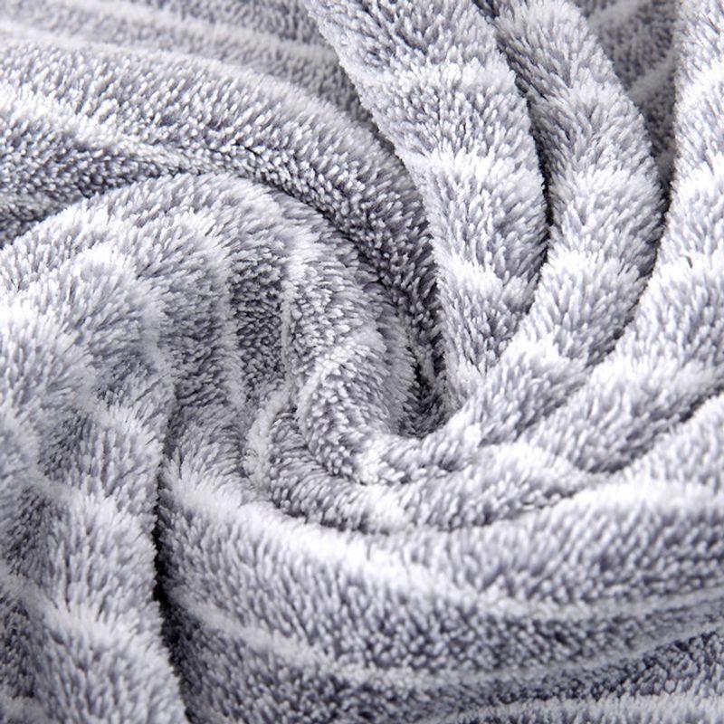 8-Piece Coral Fleece Towel Set Super Soft & Highly Absorbent Bath & Face Towels Narrow & Wide Stripe Design Shedding Resistant for Bathroom Spa