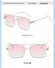 Korean Retro Metal Square Unisex Sunglasses - Blush, Anti-UV