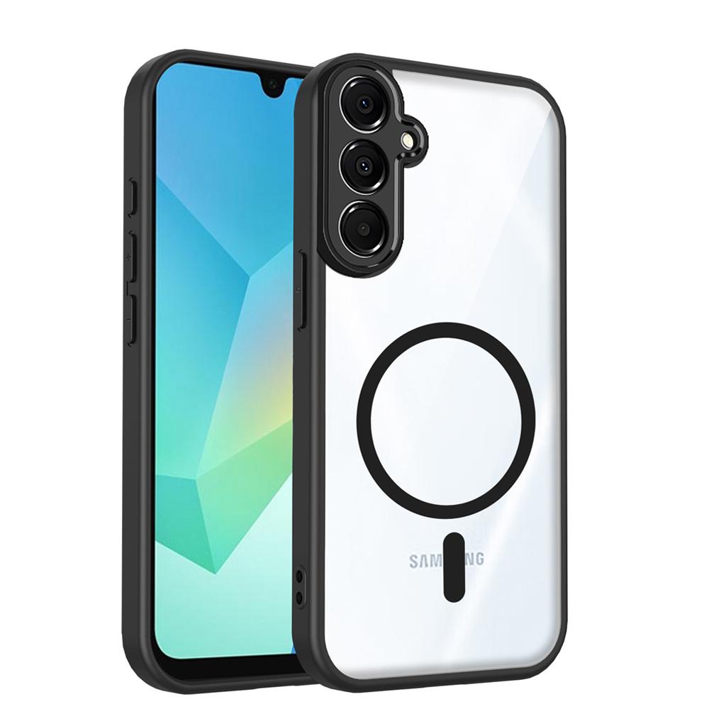 KEYSION Transparent Magnetic Phone Case for Samsung A56 5G A36 A26 5G Silicone+PC HD Clear Shockproof Cover for Galaxy A16 4G 5G
