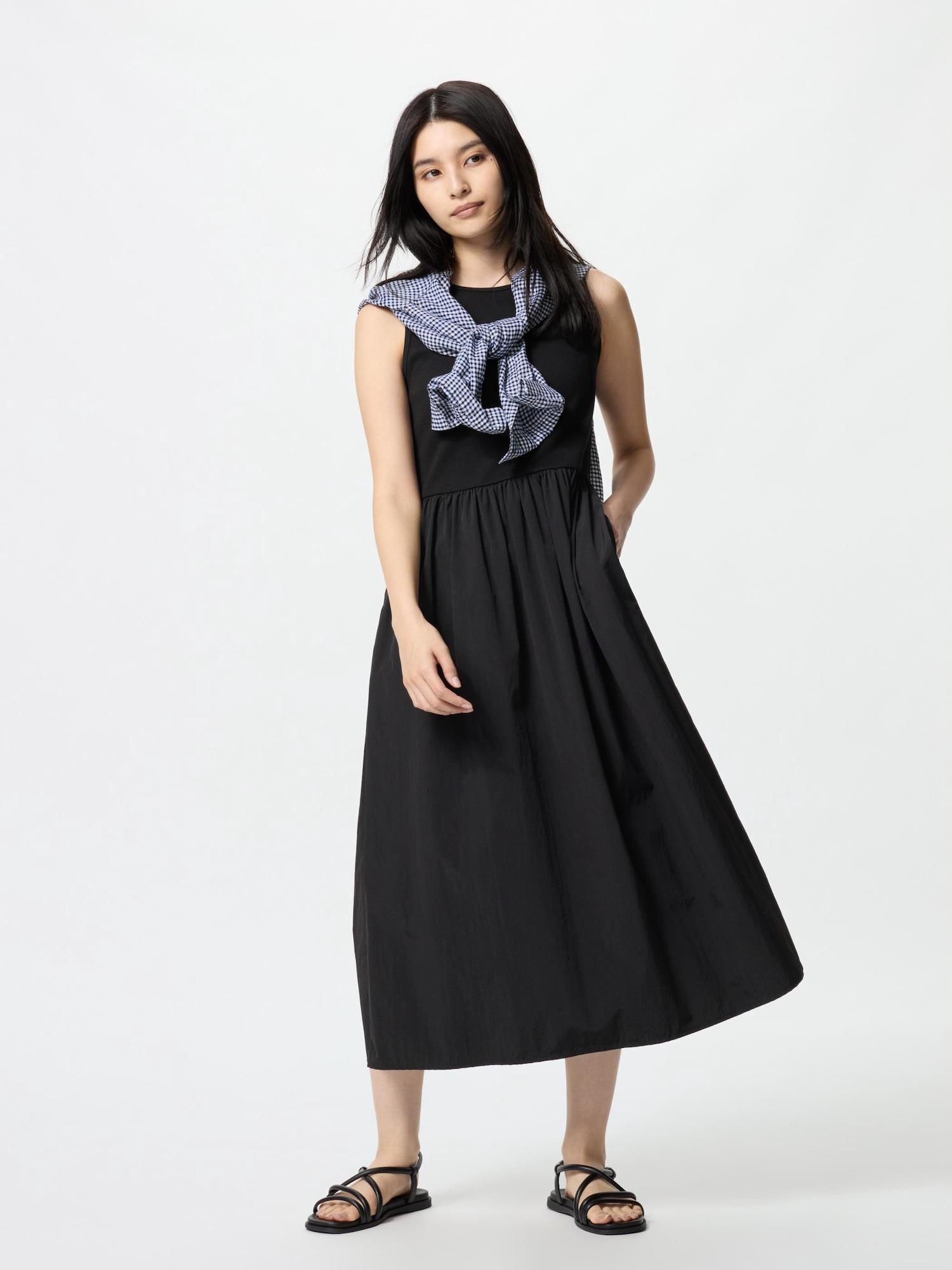 

Uniqlo Комбинированное платье без рукавов 09 BLACK/WOMEN XXL