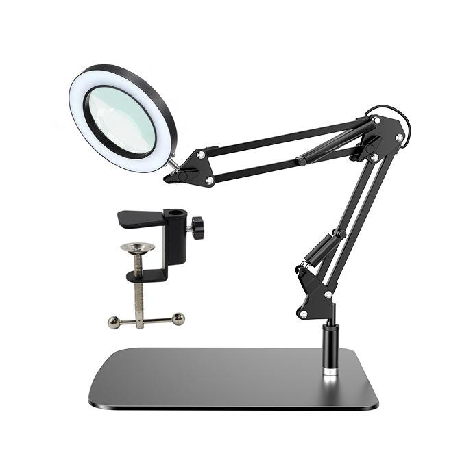 LED Magnifying Desk Lamp for Welding, Tattooing, Nail Care, and Eye Protection