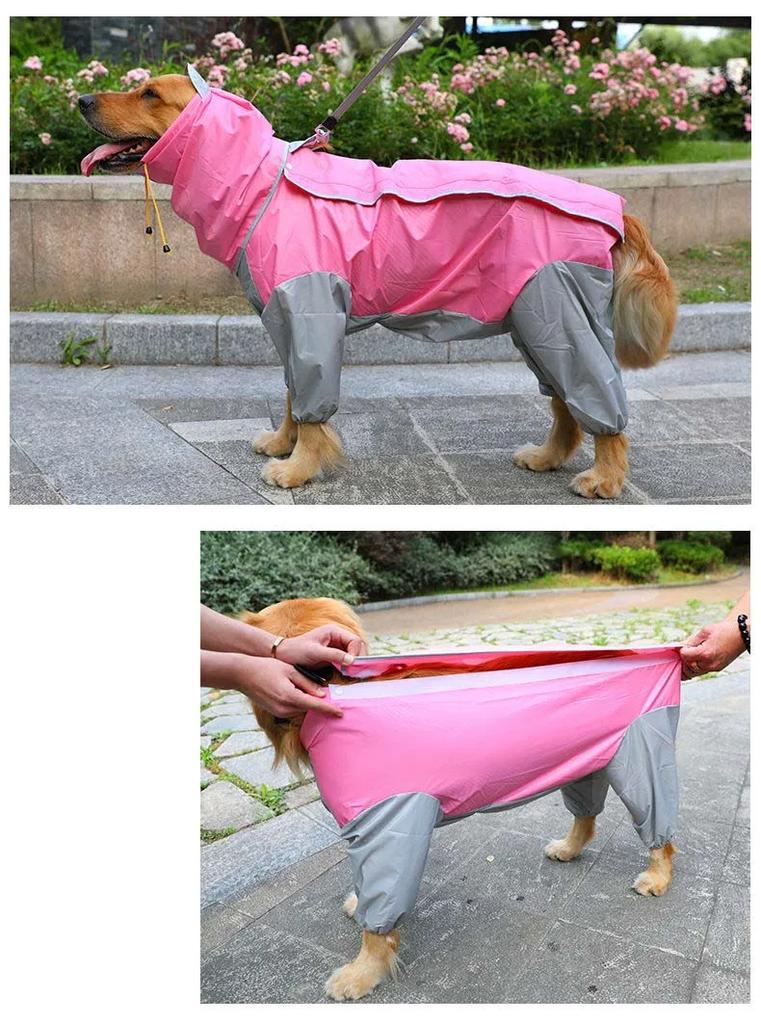 Large Dog Raincoat Reflective Waterproof Dog Clothes Outdoor Rain Coat Jacket Camo Big Dog Rain Raincape Pet Poncho