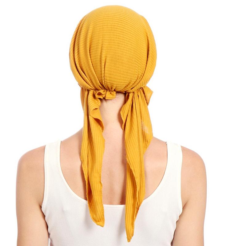 1Pc Polyester Women's Hijab Headscarf Turban Headwrap Cover Muslim Chemo Cap Hair Loss Hat