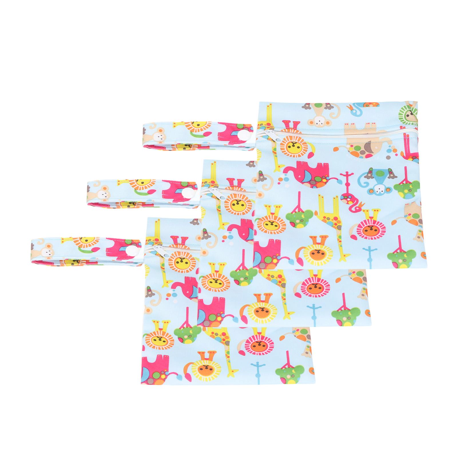 

3 шт. сумка для подгузников из ткани с карманом на молнии, водонепроницаемая, с принтом, многоразовая, для путешествий, пляжа, бассейна, йоги, спортзала Мы T10