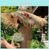Raffia Straw Sun Hat For Women With Flower Embroidery Breathable Wide Brim Sun Protection Summer Accessory