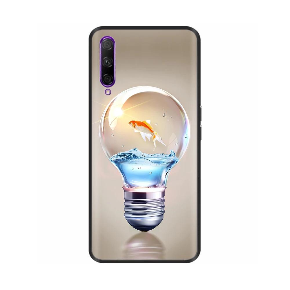 Black Silicone Case For Huawei P Smart Pro Case Cute Soft Cover for Huawei P Smart Pro Fundas PSmart Pro Protective Shell Capas
