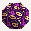 1pc Skulls,Guitars Automatic Folding Umbrella: Compact 8 Bone Design Cartoon Outdoor Travel Companion, Business Umbrella, Christmas Valentin
