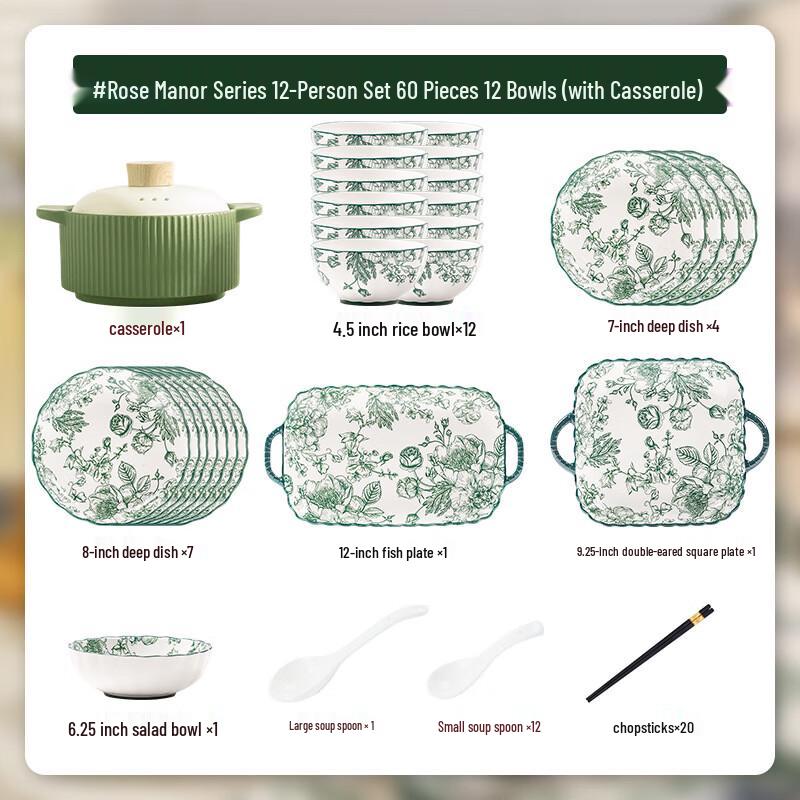 Mo De Lan Ka Nordic Rose Garden Enamel Cookware Set