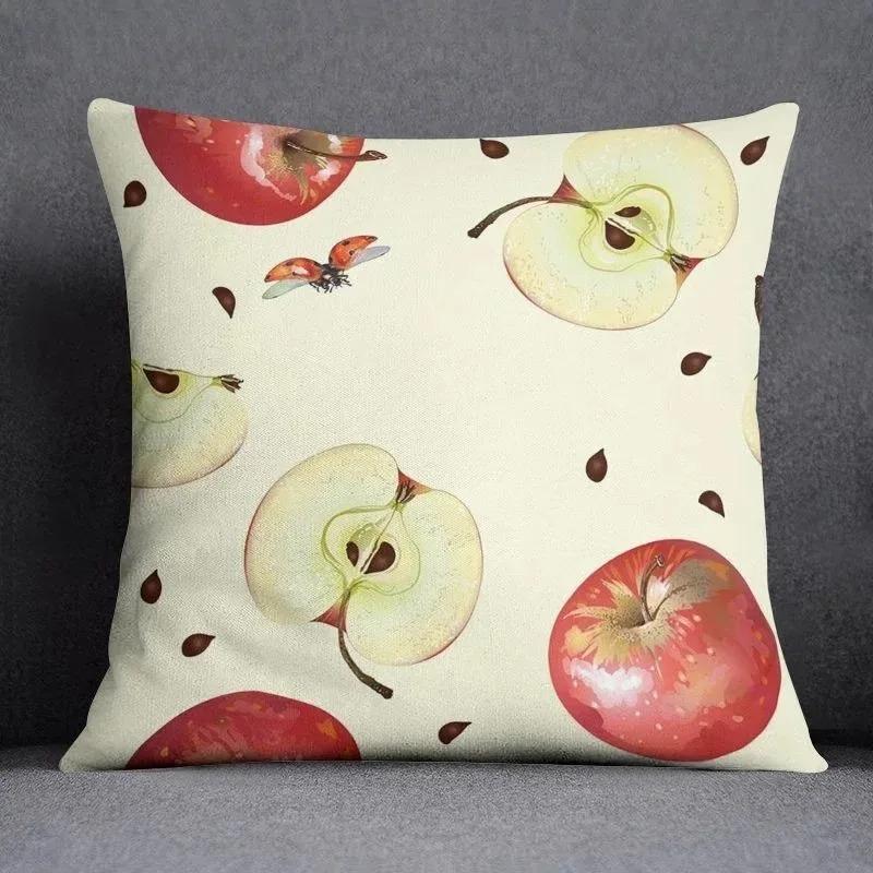 Sweet Strawberry Heart Pillow Case Cute Fruit Flower Cushion Cover Peach Skin Throw Pillowcase For Sofa Kids Room Home Decor