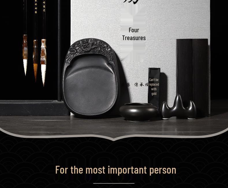 Die Vier Schätze Premium Kalligraphie Geschenkset: Pinsel, Tinte, Papier, Tintenstein - Enthält große, mittlere, kleine Pinsel & Pinselwascher