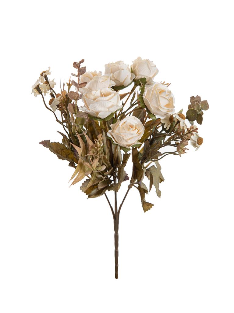 Silk Roses Artificial Flowers Wedding Home Room Dining Table Cala Wreath Beautiful Bridal Bouquets Table Centrepieces DIY Gifts