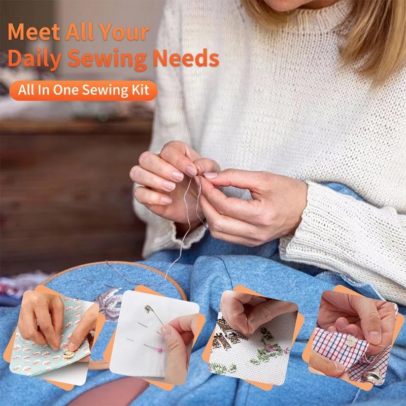 Nähset Komplettset mit Fäden Nadeln Schere Maßband Knöpfen und mehr für DIY Handarbeitsprojekte Zuhause und auf Reisen