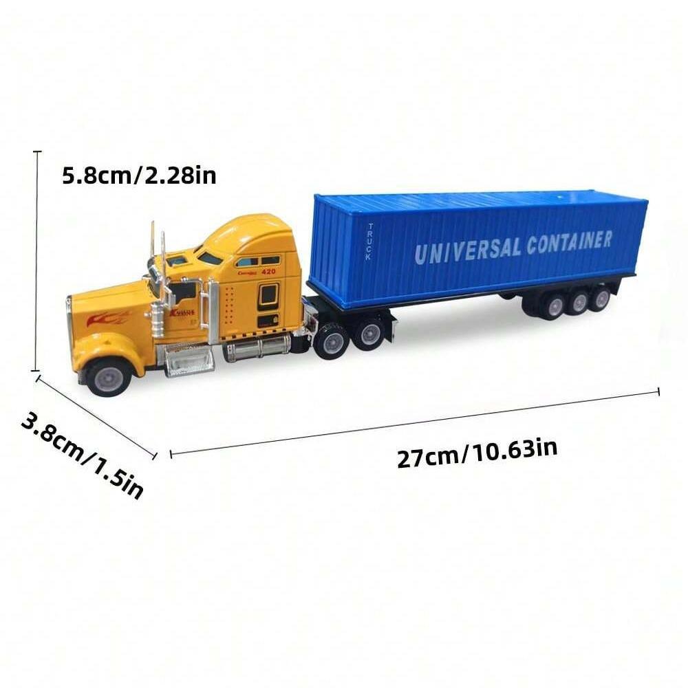 1:65 Alloy Container Truck Shaking Head Transport Big Truck Car Toy