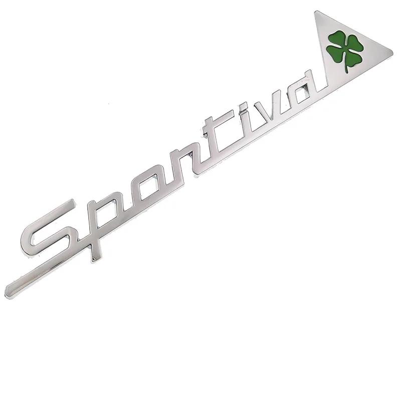 Metalen Sportiva Klaver Groen Delta Auto Zijscherm Embleem Badge Sticker voor Alfa Romeo 4C 8C 156 166 159 Giulietta Spider GT