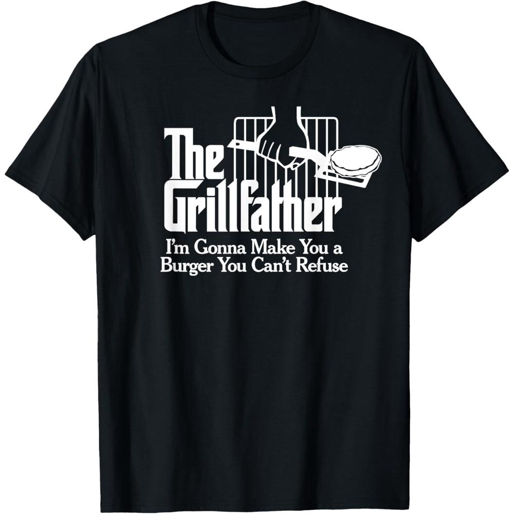 The Grillfather Shirt BBQ Grilling - Burger Saying Quote T-Shirt 3XL
