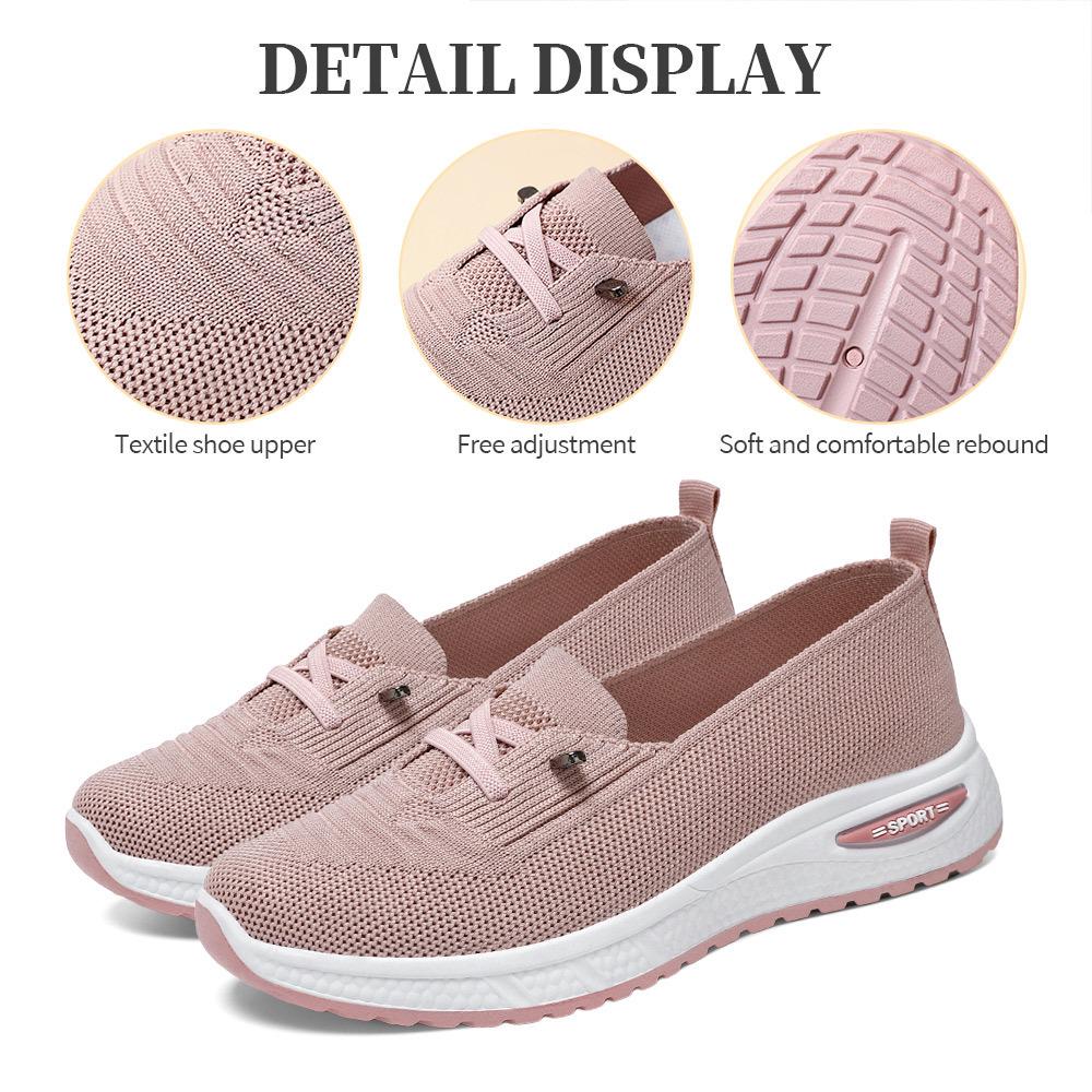 Women's Versatile Fly-knit Lace-up Casual Shoes - Breathable, Lightweight, Soft Sole Mesh Design