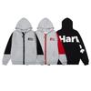 Designer Color Block Hoodie Mens Streetwear Letter Patch Embroidery Loose Zip Up Sweatshirt