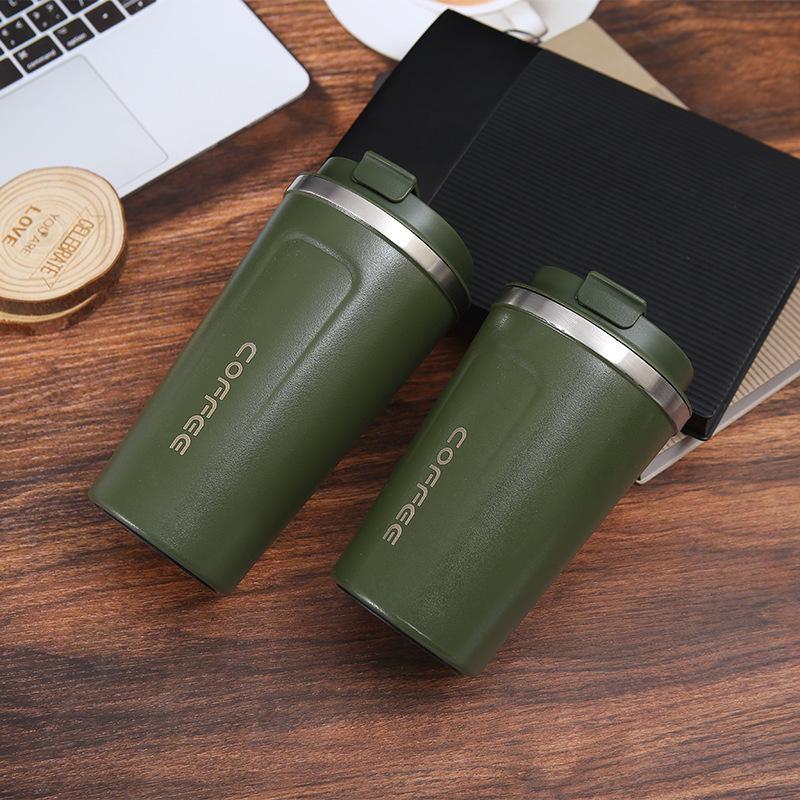 Stylish 304 Stainless Steel Thermos Coffee Cup - Portable for Office, Outdoor, and Car Use