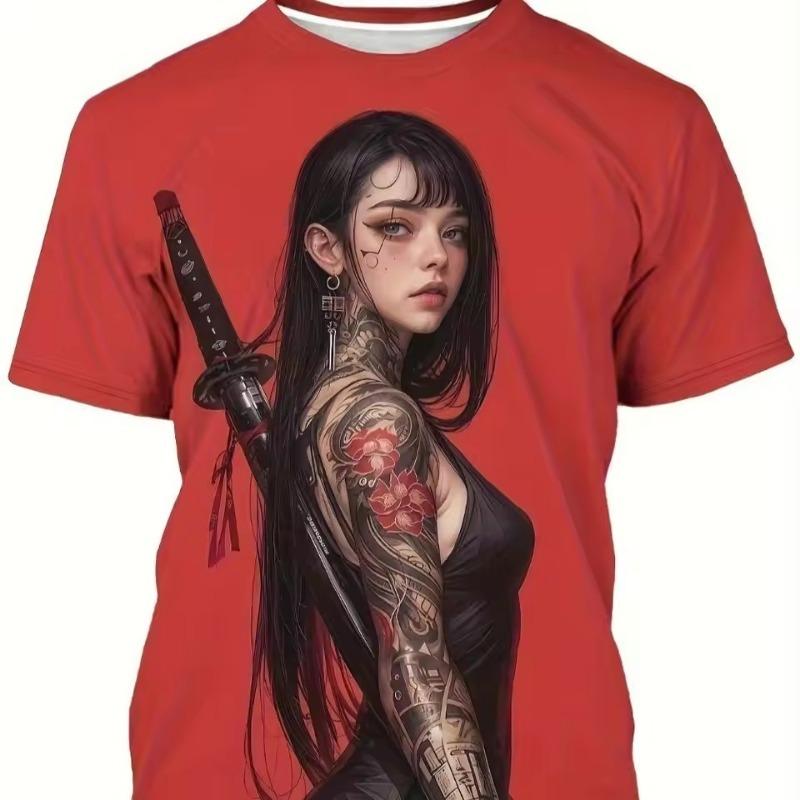 

Унисекс Забавная футболка с 3D-принтом Удобная и дышащая Забавный граффити хип-хоп дизайн Круглый вырез Повседневная летняя футболка 6XL