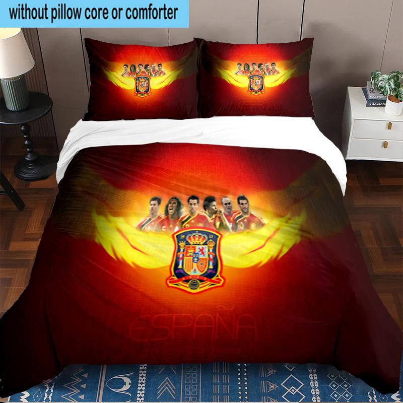 Spain Flag Map Art 3PCS Bedding set,Ideal for1pc Duvet Cover And 2pcs Pillowcases Perfect for Christmas gift,Ideal for Bedroom, Dormitory