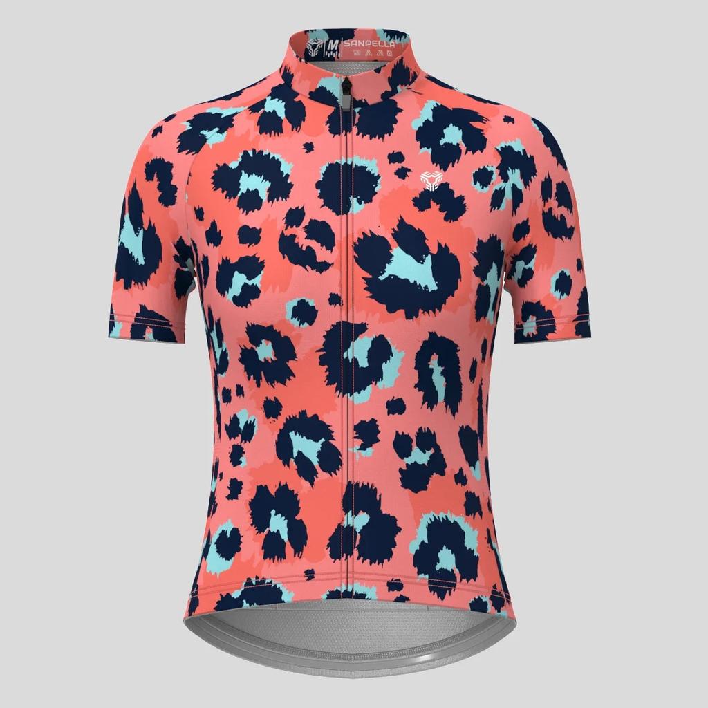 Îmbrăcăminte Ciclism Femei 2026 Imprimeu Leopard Gradient Set Tricou Ciclism de Vară Femei Respirabil Mânecă Scurtă Îmbrăcăminte Bicicletă de Munte