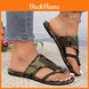 Camouflage Slip On Sandals With Rubber Sole For Casual Summer Wear