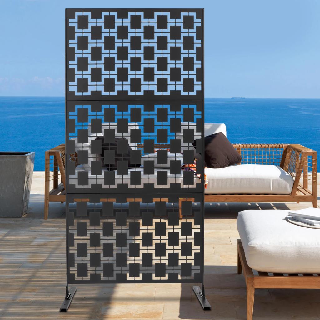 1.9m Privacy Screen Outdoor Decorative Panels Planter Wall Metal Fence Panels Modern Privacy Screen Fence Free Standing