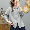Autumn Women Shirts Long Sleeve Plaid Blouses Turn-Down Collar Office Lady Tops Cotton Yarn Soft Female Clothes Casual Outwear