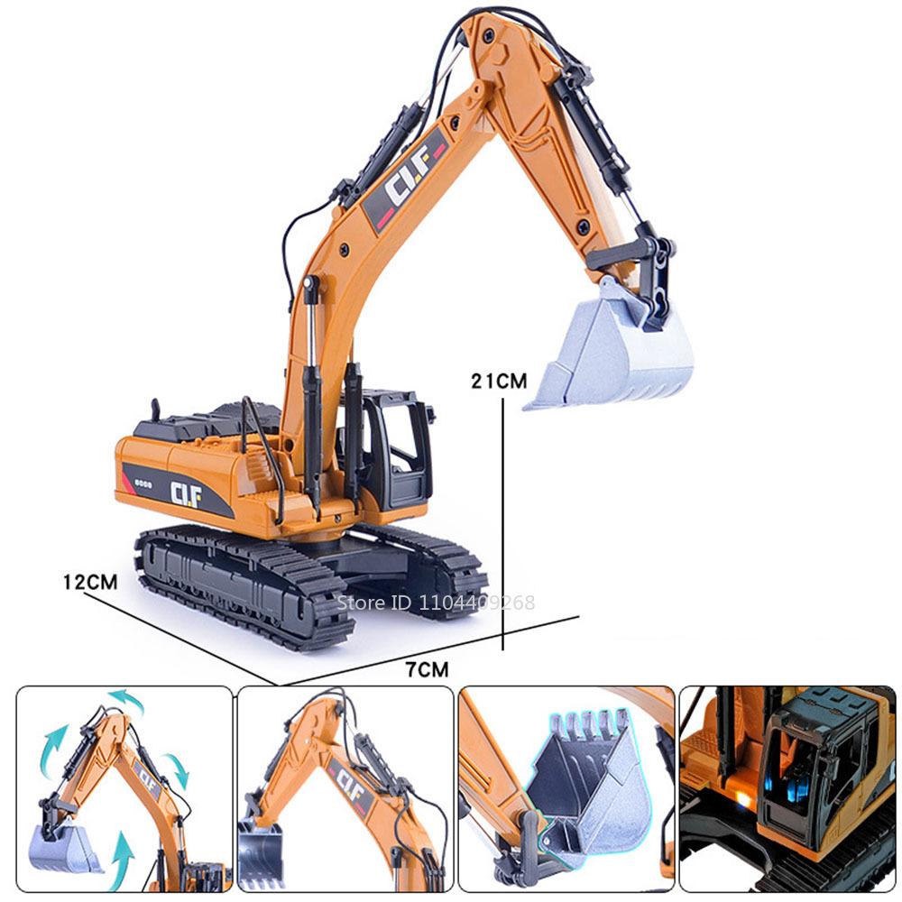 1:50 Excavator Snowplow Car Model Toy Metal Diecast Movable Joint Truck Engineering Vehicles Models Birthday Gifts for Boys