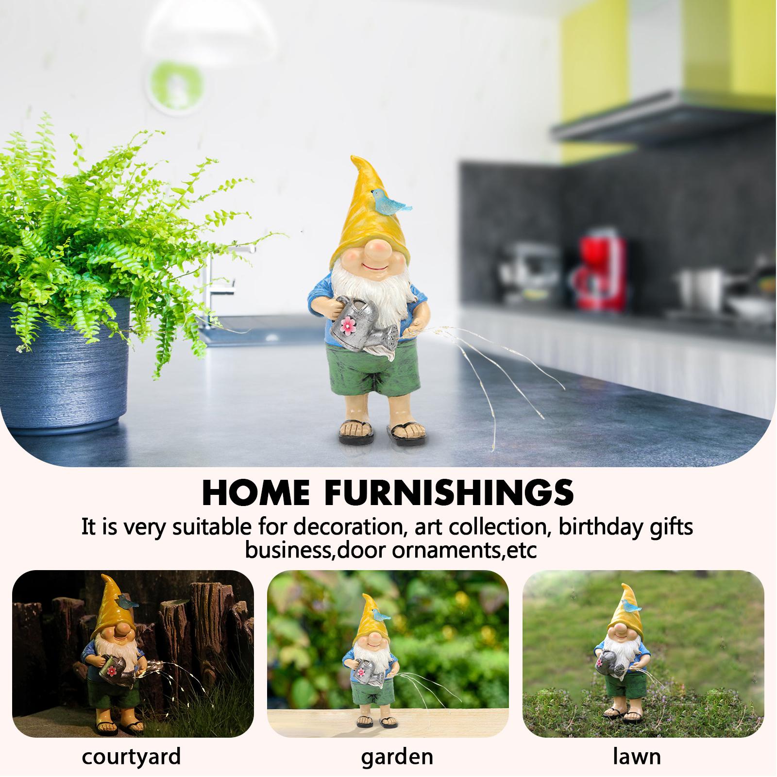 

Solar Female Elf Holding Pot Statue Ornament Resin Gnome Figurines Lamps with Light Art Crafts Christmas Gifts Garden Decor a