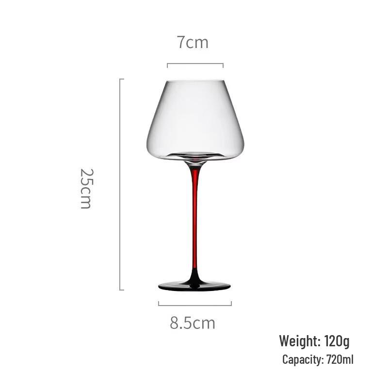 Shangqi H250 Red Stem Black Base Wine Glass Set