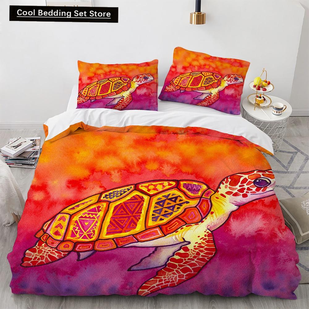 3D Octopus Duvet Cover King Queen Size Cute Cartoon Ocean Animal Bedding Set for Kids Teens Sealife 2/3pcs Polyester Quilt Cover